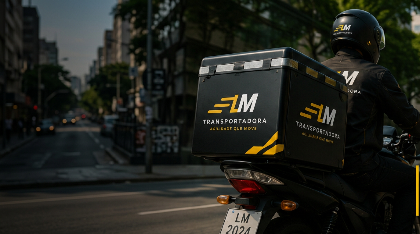 Motoboy LM Transportadora entregando na cidade